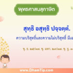 ความหมายของพุทธศาสนสุภาษิต "ความบริสุทธิ์และความไม่บริสุทธิ์ มีเฉพาะตัว"
