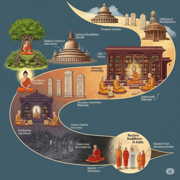 ไทม์ไลน์พระพุทธศาสนาในอินเดีย