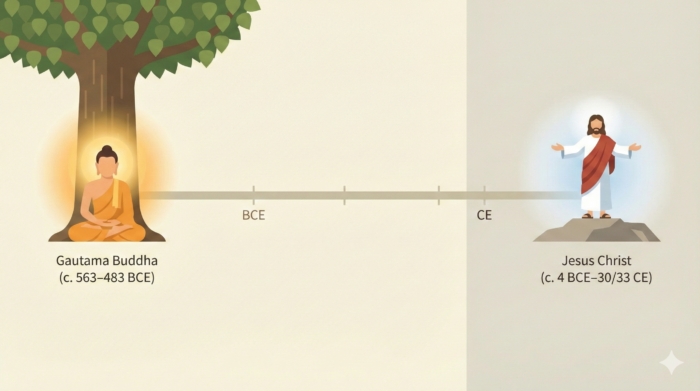 ศาสนาพุทธเกิดก่อนคริสต์กี่ปี? เปิดไทม์ไลน์เทียบจุดกำเนิด "ตรัสรู้" และ "ประกาศศาสนา"