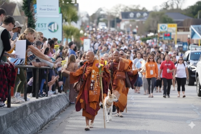 ผู้คนในสหรัฐให้การต้อนรับ Walk for Peace