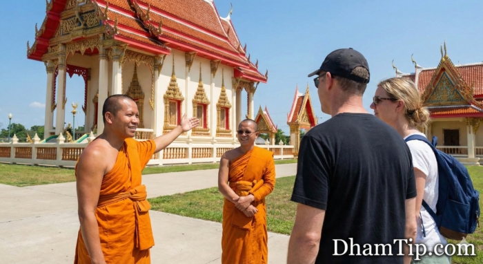 ต้อนรับฝรั่งเข้าวัดไทยในอเมริกา: 20 ประโยคสนทนาภาษาอังกฤษสำหรับพระสงฆ์และอาสาสมัคร
