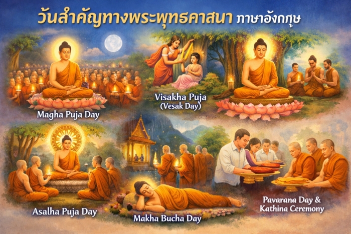 อธิบายวันพระให้ฝรั่งเข้าใจ! 20 คำศัพท์ภาษาอังกฤษหมวด "วันสำคัญทางพระพุทธศาสนา"