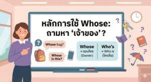 หลักการใช้ Whose: ถามหา "เจ้าของ" อย่างไรให้ถูกต้อง? (ฉบับเข้าใจง่าย)