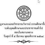 ปัญหาและเฉลยวิชาธรรมวิจารณ์ ธรรมศึกษาชั้นเอก ระดับอุดมศึกษาและประชาชาชนทั่วไป สอบในสนามหลวง ปี พ.ศ. ๒๕๖๔